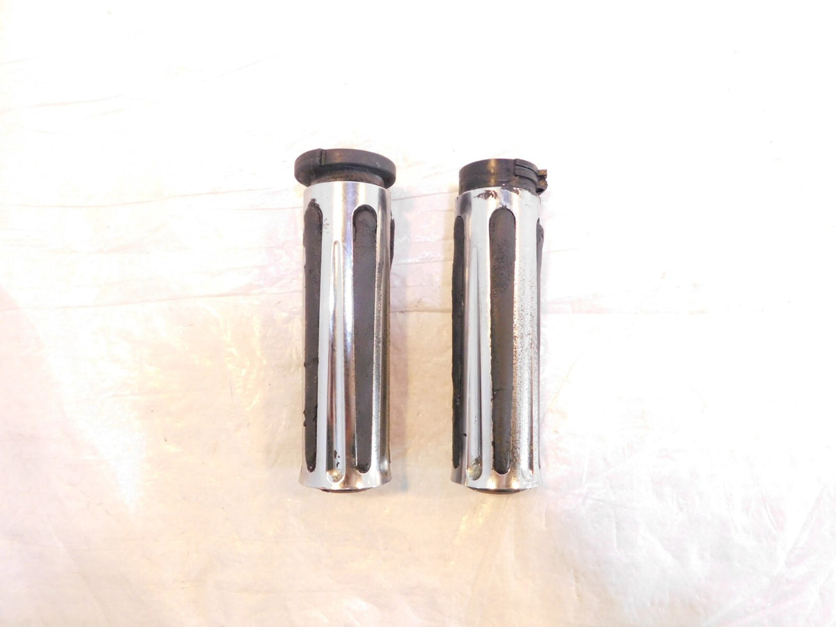 Harley Davidson Dyna Sportster Softail Chrome Left & Right Handlebar Hand Grips - C3 Cycle