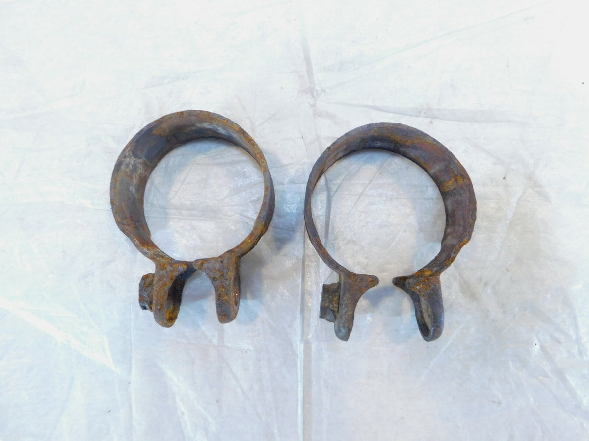 94- Kawasaki VN750 Vulcan 750 Exhaust Muffler Header Pipe Manifold Flange Clamps - C3 Cycle