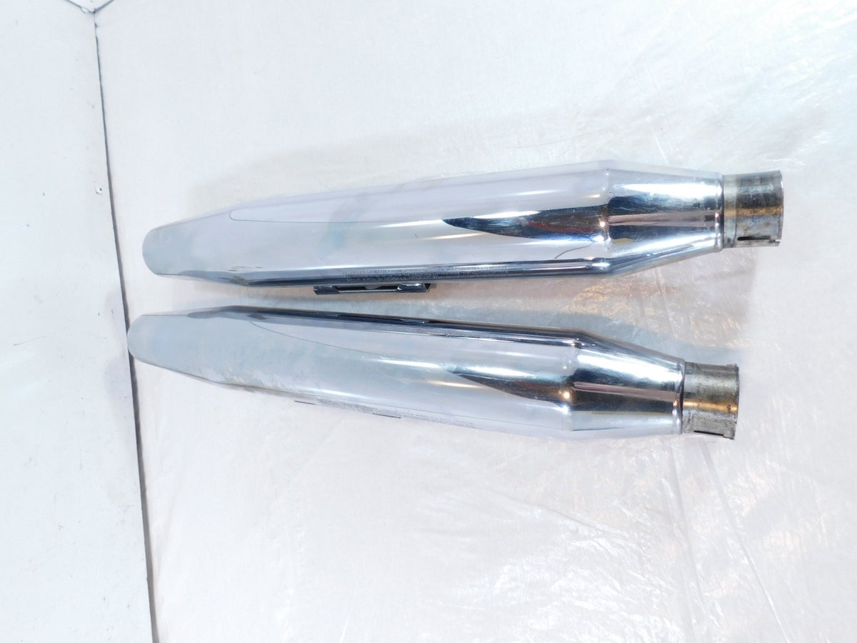 Harley Davidson Dyna Super Glide & Low Rider Chrome Exhaust Header Pipe Mufflers - C3 Cycle
