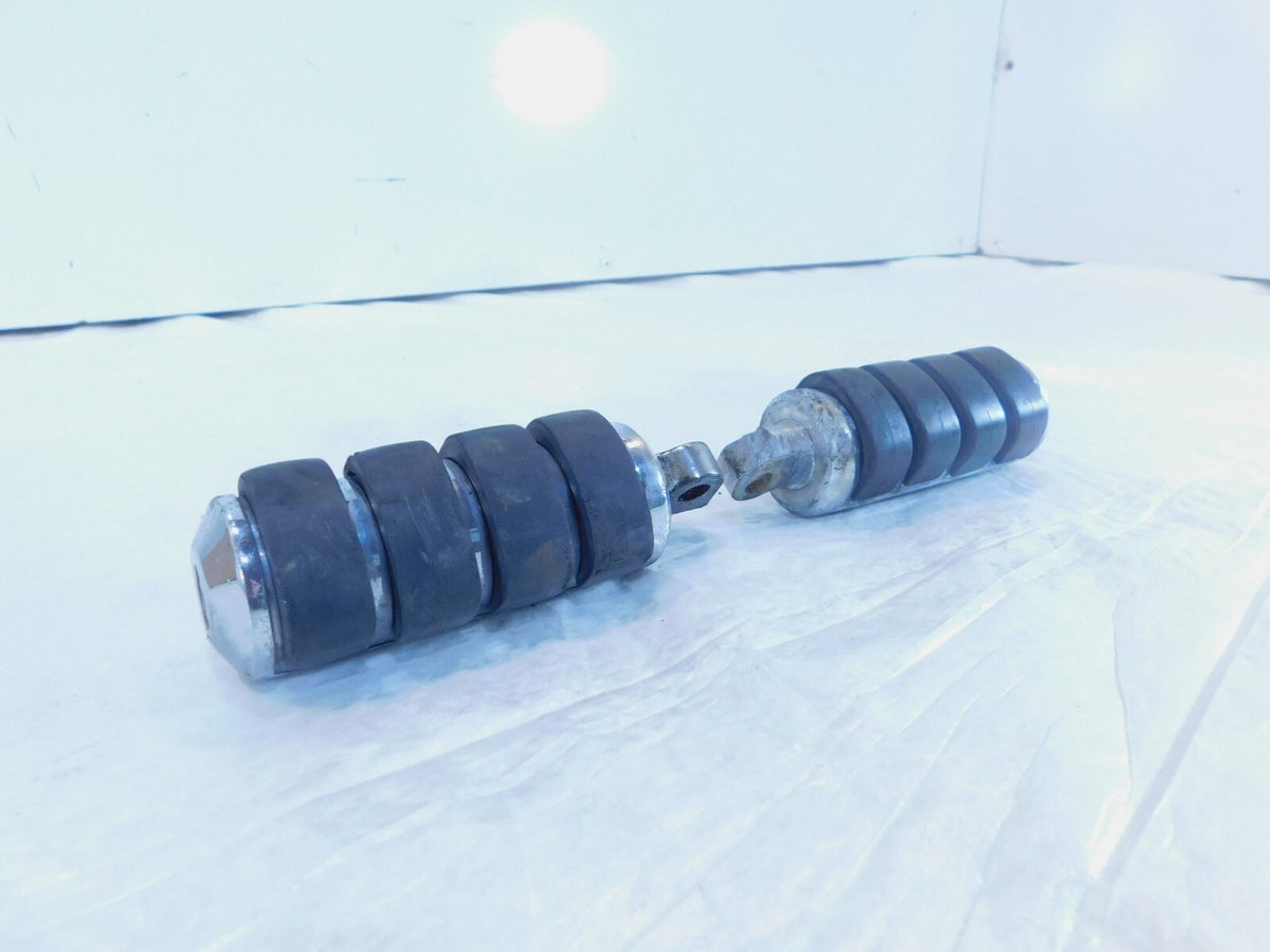 Pair Harley Touring FXR Dyna Sportster & Softail Black ISO Peg Footpeg Footrests