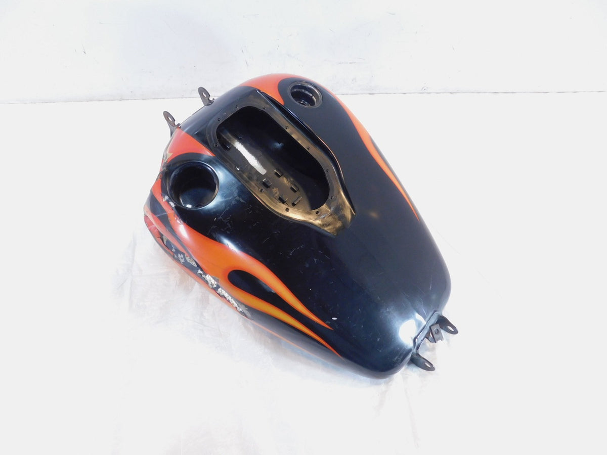 10-17 Harley Davidson Dyna Wide Glide Black w/ Flame Fuel Gas Tank - DENTED - C3 Cycle