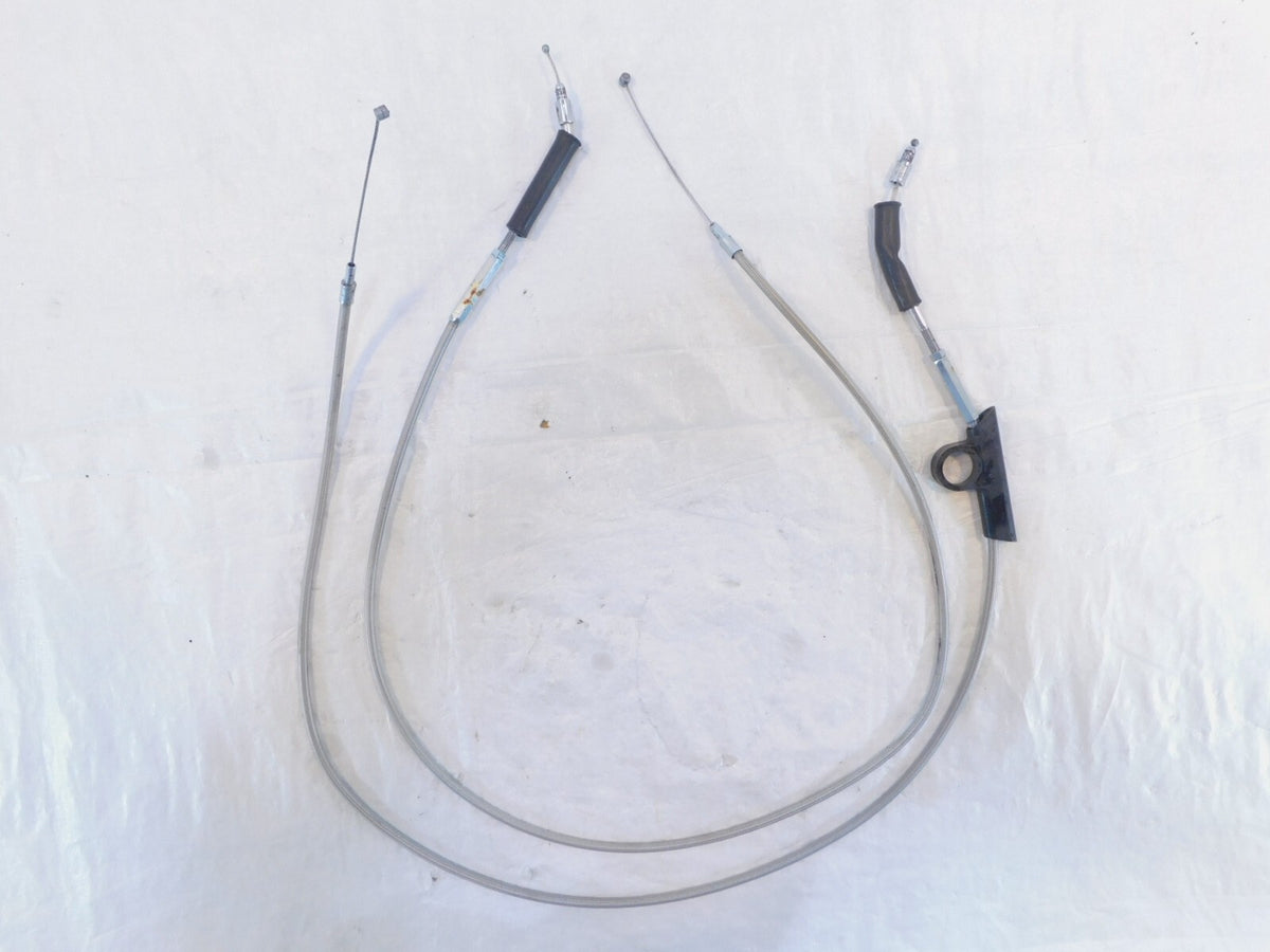 Harley Davidson Sportster XLH 883 &1200 Throttle & Idle Braided Cable Line Wires - C3 Cycle