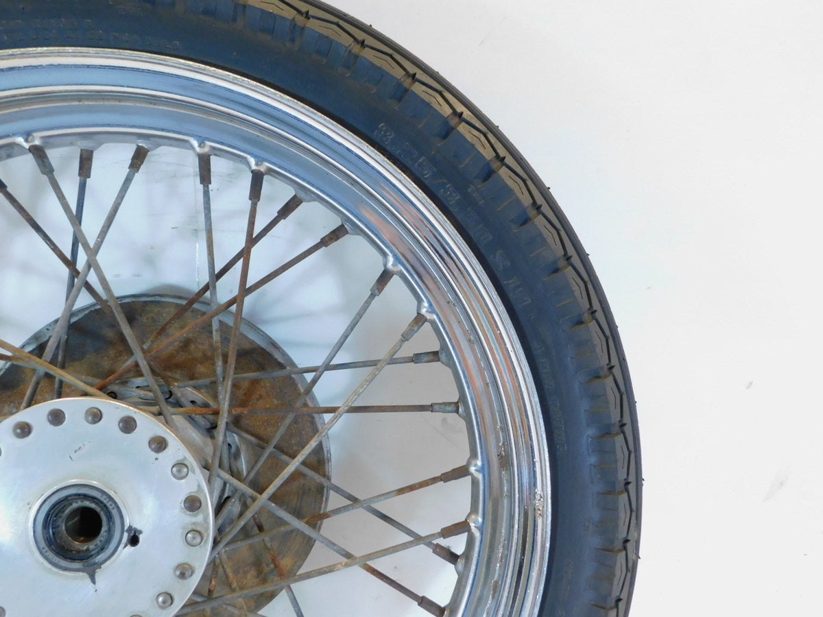 Harley Davidson XLH Ironhead Sportster 1000 Laced Spoked Front Wheel Rim & Tire - C3 Cycle