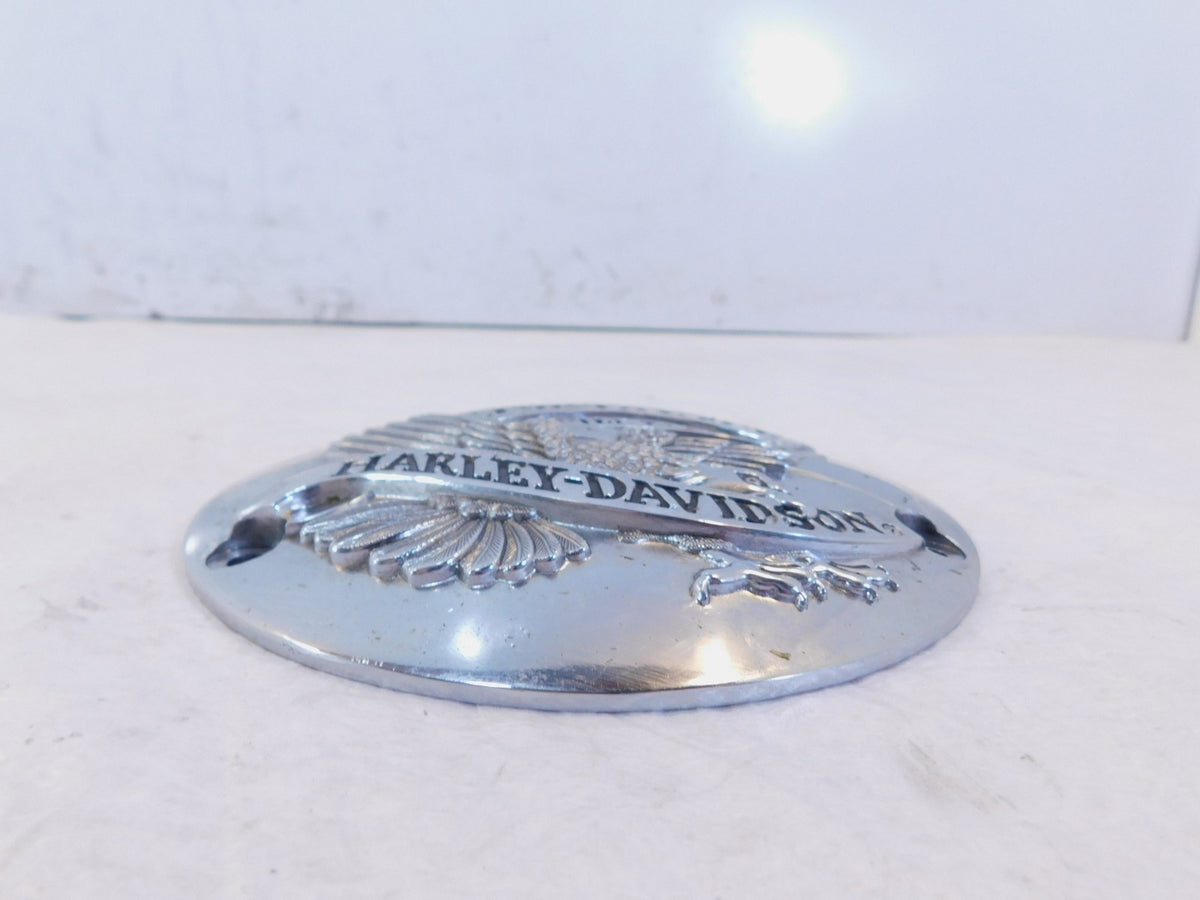 Harley Evo Softail Dyna & FXR Engine Live to Ride Chrome Derby Clutch Cap Cover - C3 Cycle