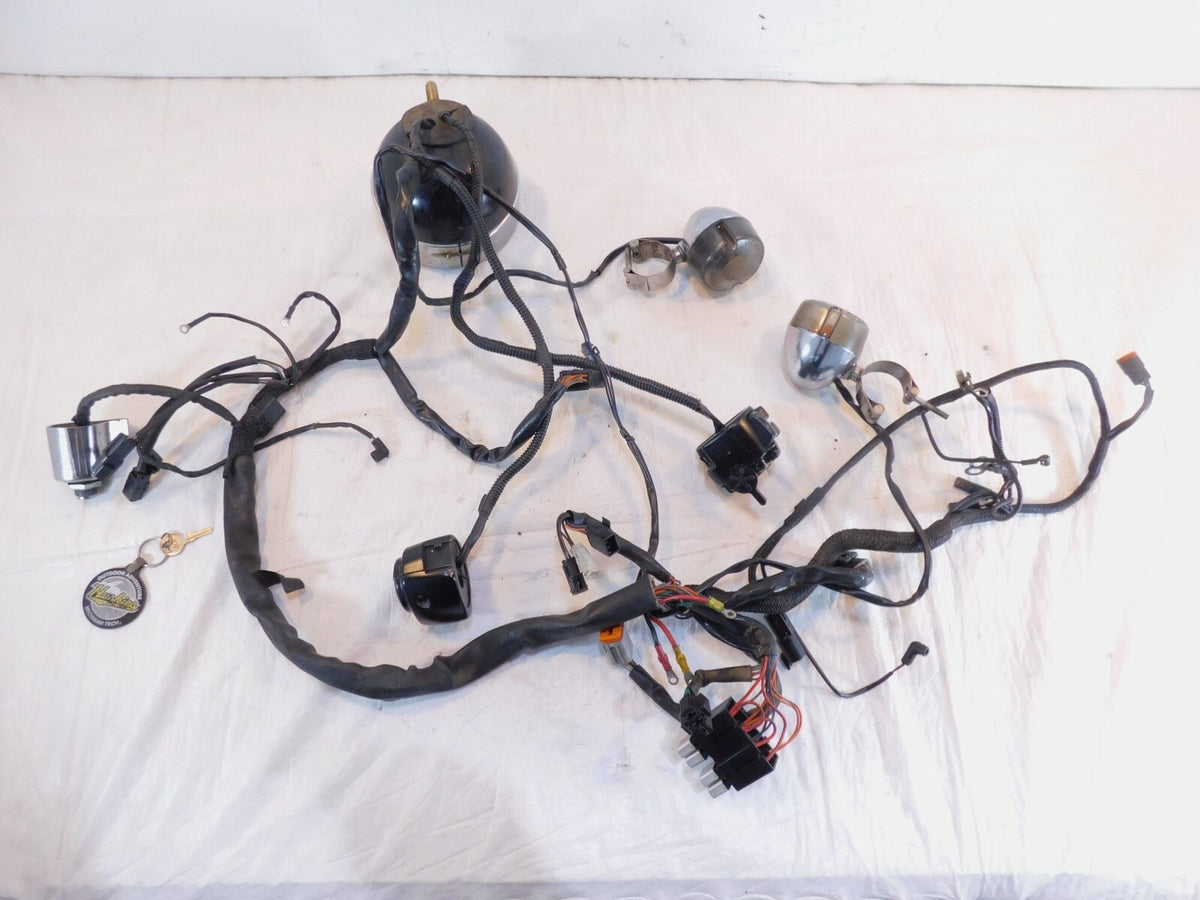 1997 97 Harley Davidson Sportster 883 Hugger Main Wiring Wire Harness w/ Key - C3 Cycle