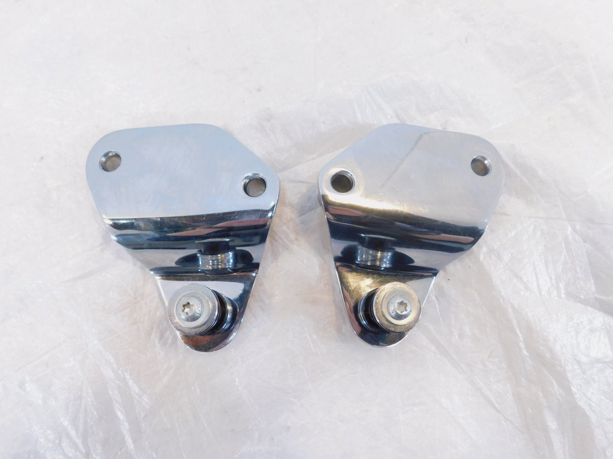 09-13 Harley Davidson Road & Street Glide Chrome Sissybar Docking Mount Brackets - C3 Cycle