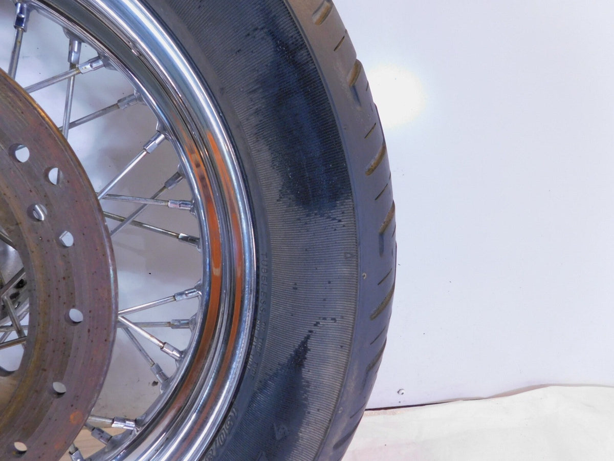 Harley Davidson Sportster 883 & 1200 Laced Rear Chrome Wheel Rim & Tire & Rotor - C3 Cycle