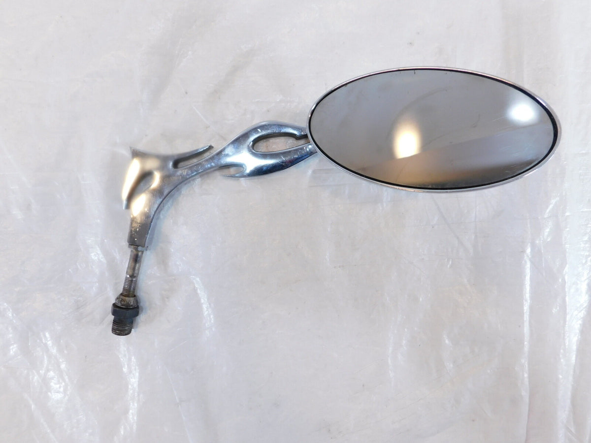 Harley Dyna Sportster Softail FXR Sportster Flames Hand Right Rear View Mirror - C3 Cycle