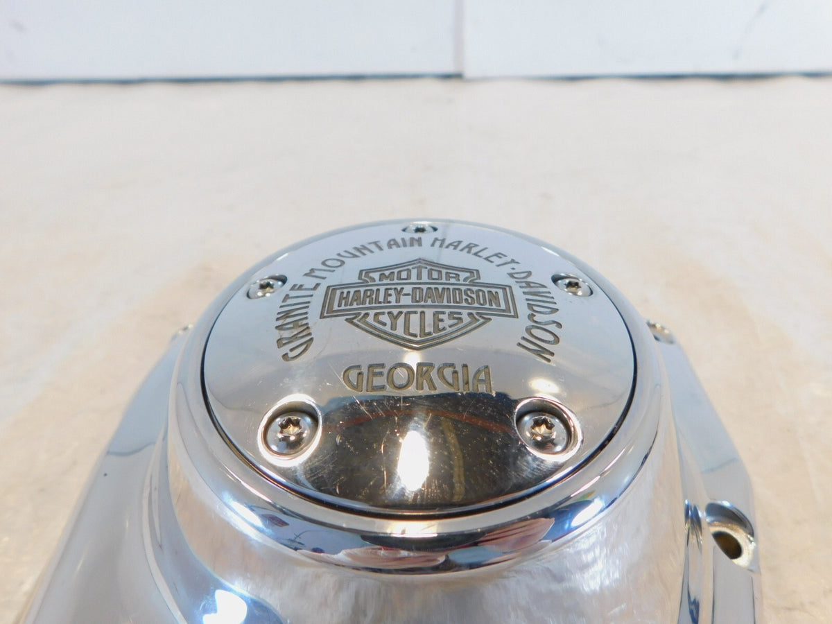 Harley Twin Cam Touring Softail Dyna Chrome Logo Right Engine Cam Gear Cover - C3 Cycle