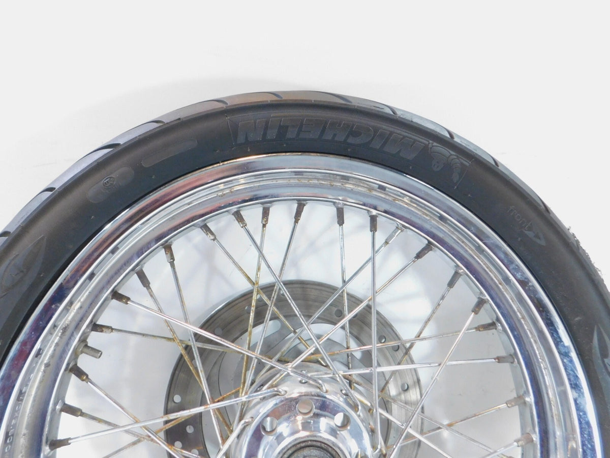 Harley Softail Night Train Deuce Dyna Wide Glide 19" Laced Front Wheel Rim -Bent - C3 Cycle