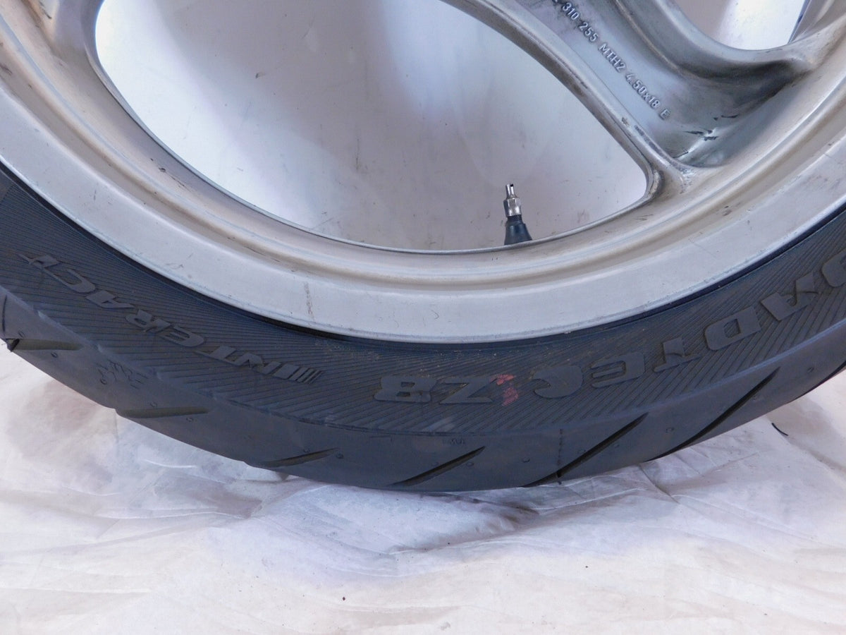 BMW K1 K1100LT R1100R R1100RT R1100RS & R850R Cast Silver Rear Wheel Rim & Tire - C3 Cycle