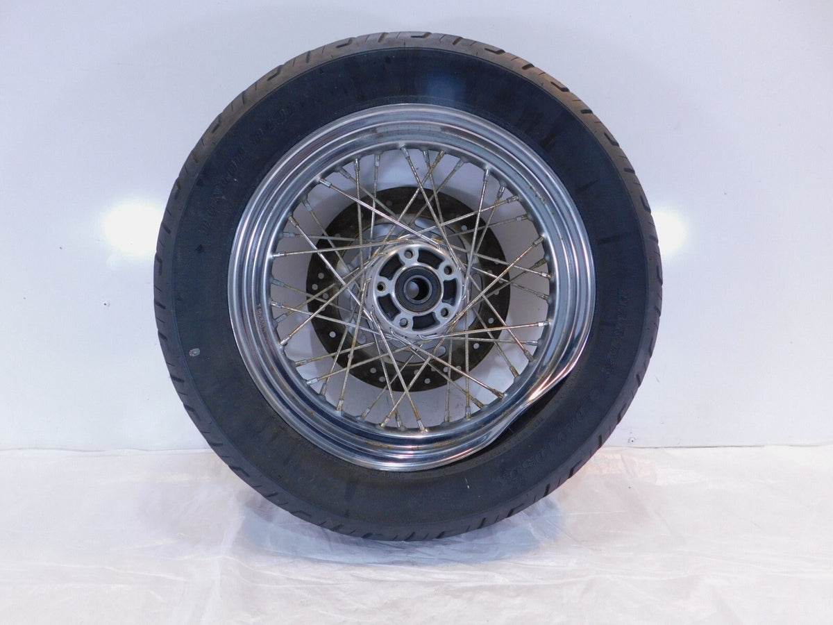 Harley Davidson Sportster 883 & 1200 Laced Rear Wheel Rim & Tire & Rotor - Bent - C3 Cycle
