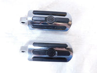 Harley Touring FXR Dyna Sportster & Softail Chrome & Rubber Footpegs Footrests - C3 Cycle
