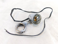Harley Davidson Chrome Softail Dyna VRod Front Turn Signal Indicator w/ Bracket - C3 Cycle