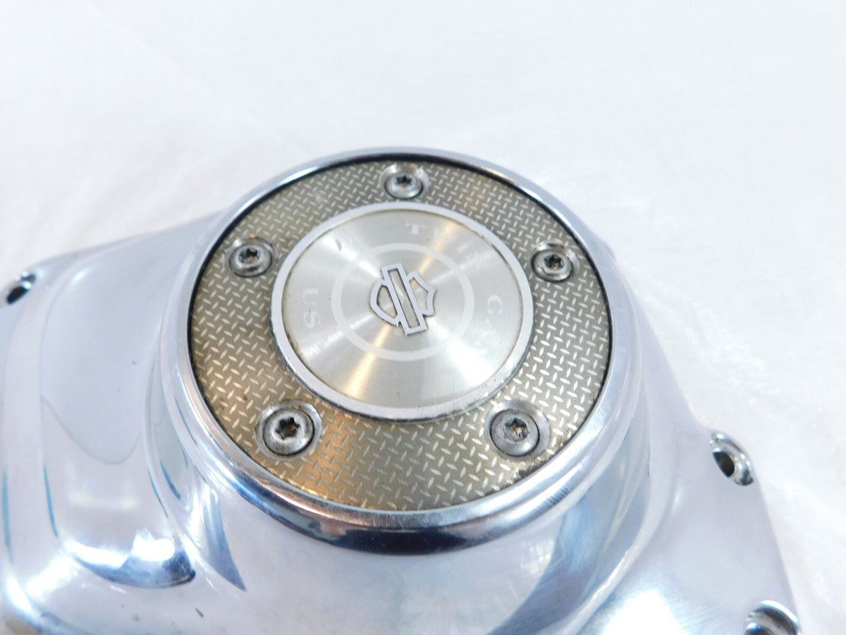 Harley Twin Cam Touring Softail Dyna Chrome Logo Right Engine Cam Gear Cover - C3 Cycle