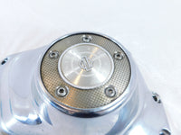 Harley Twin Cam Touring Softail Dyna Chrome Logo Right Engine Cam Gear Cover - C3 Cycle