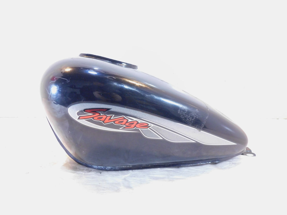 1996-2004 Suzuki Savage LS650 Black Gas Petrol Fuel Tank Reservoir Cell - Dented - C3 Cycle