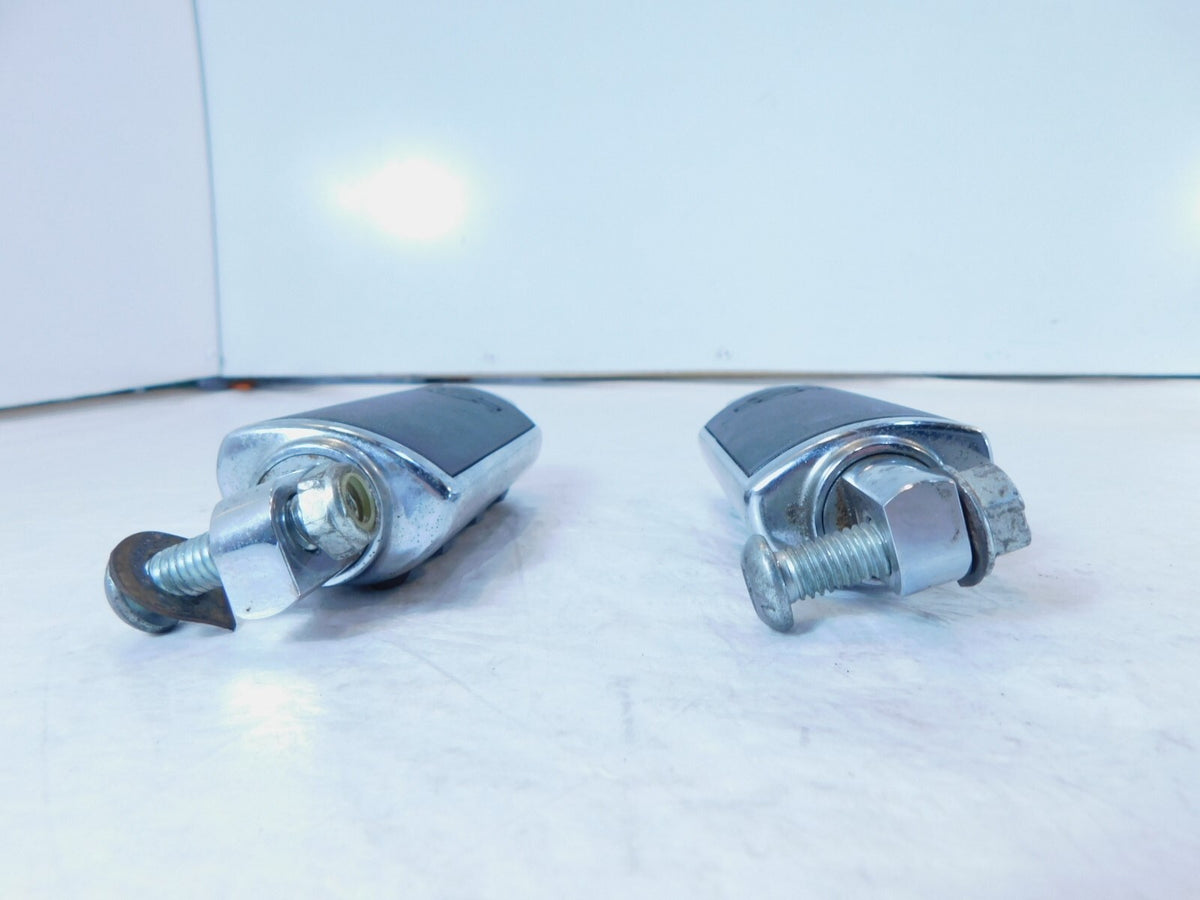 Harley Touring FXR Dyna Sportster & Softail Black & Chrome Footpegs Footrests - C3 Cycle