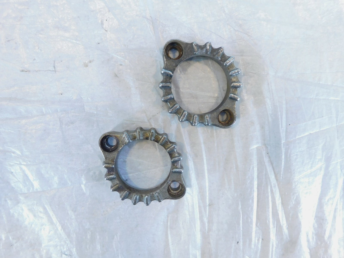 (2) Yamaha XS750 Special XS850 Exhaust Header Pipe Nut Ring Flange Mounts