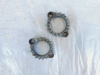 (2) Yamaha XS750 Special XS850 Exhaust Header Pipe Nut Ring Flange Mounts