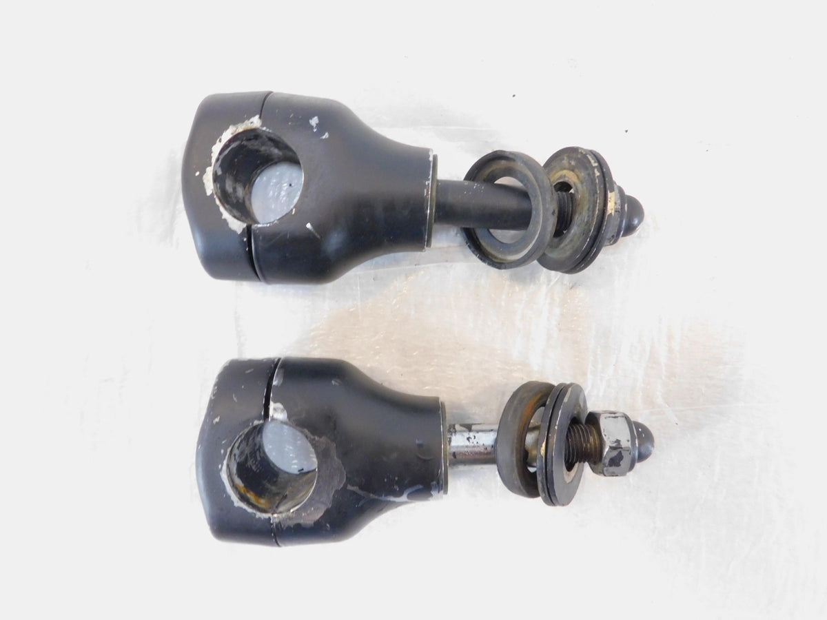Yamaha Road Star Silverado V-Star 650 1100 Black Handlebar Riser Mount Clamps - C3 Cycle