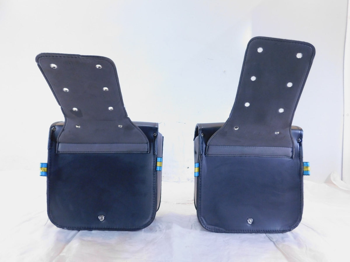 Yamaha Virago 700 XV700 Left/ Right Rear Black Dual Luggage Container Saddlebags - C3 Cycle