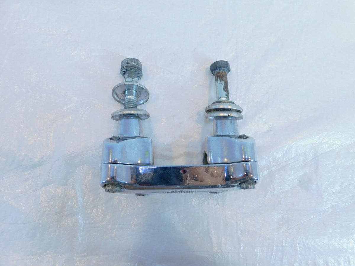 Harley Dyna Wide & Super Glide Custom Chrome Handlebar Mount Clamp Brackets - C3 Cycle
