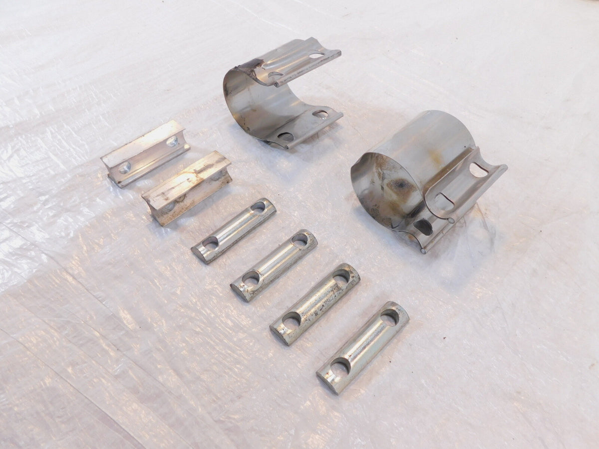 2012 BMW F800R F800 R Silver Rear Cooling Exhaust System Manifold Holder Clamps - C3 Cycle