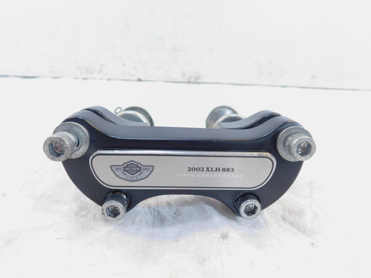 Harley Davidson Sportster 883 Black 100th Anniversary Handlebar Bar Riser Clamps - C3 Cycle