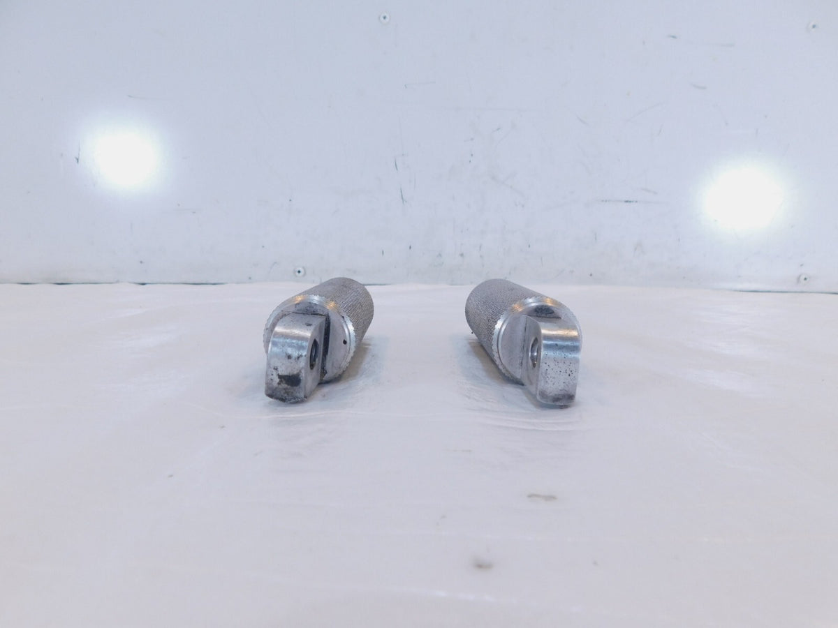 Harley Touring FXR Dyna Sportster & Softail Silver Knurled Footpegs Footrests - C3 Cycle