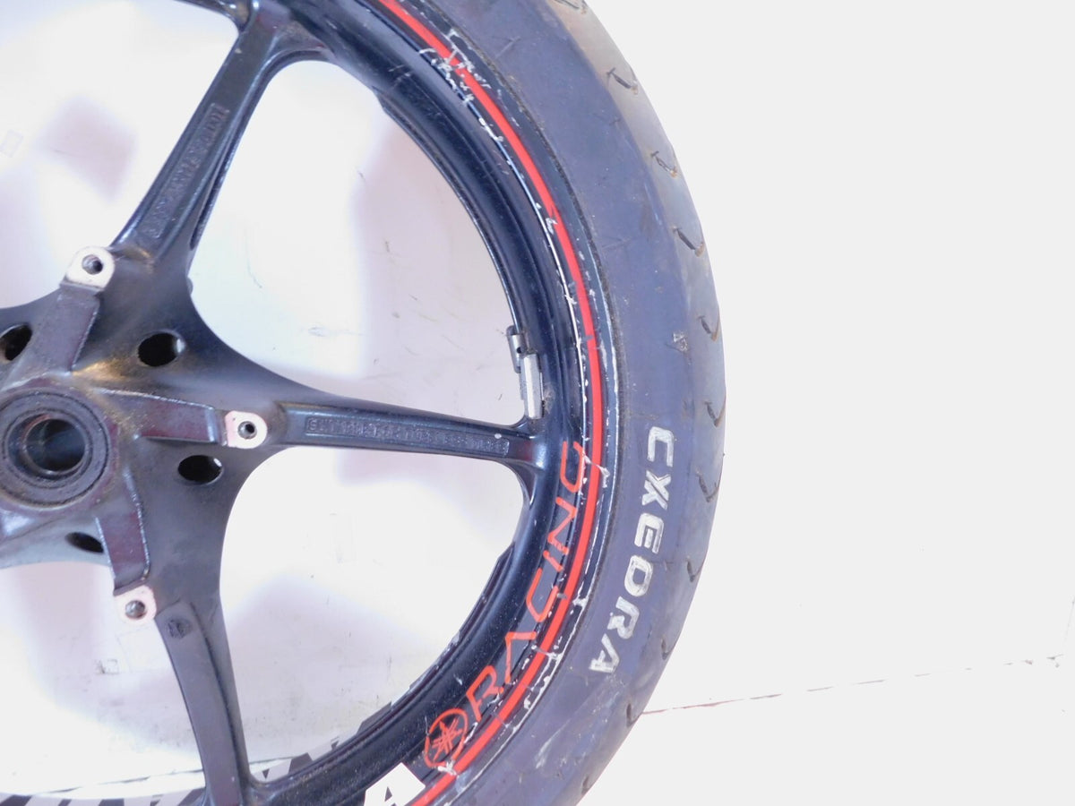 Yamaha Road Star Warrior 1700 XV1700 Black Front Wheel Rim & Tire -Slightly Bent - C3 Cycle