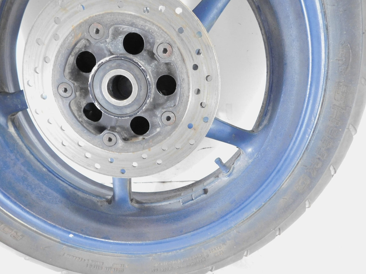 2003-2009 Yamaha YZFR6S YZF R6S & YZFR6 R6 Blue Rear Wheel Rim and Rotor - Bent - C3 Cycle
