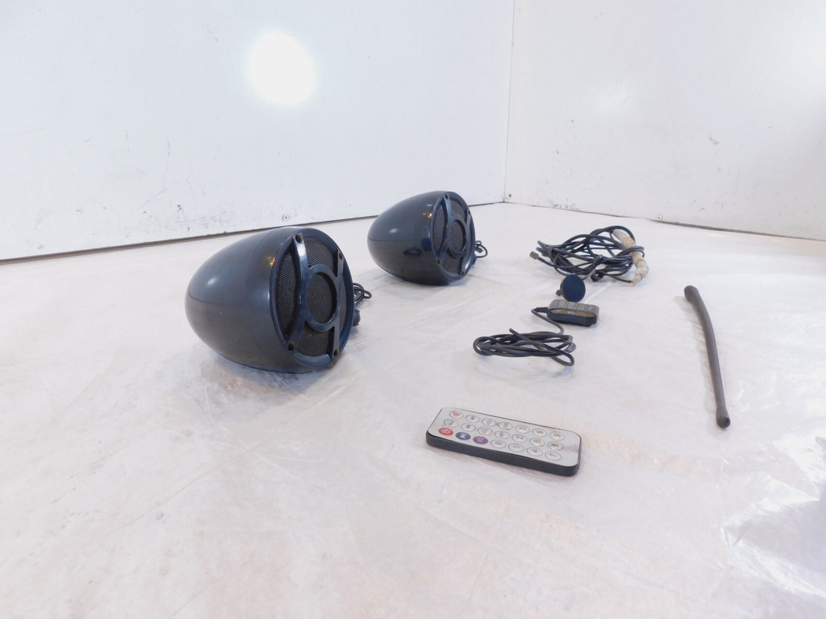 2005-2015 Yamaha Majesty YP400 Handlebar Clamp On Front Shark Speakers Pair - C3 Cycle
