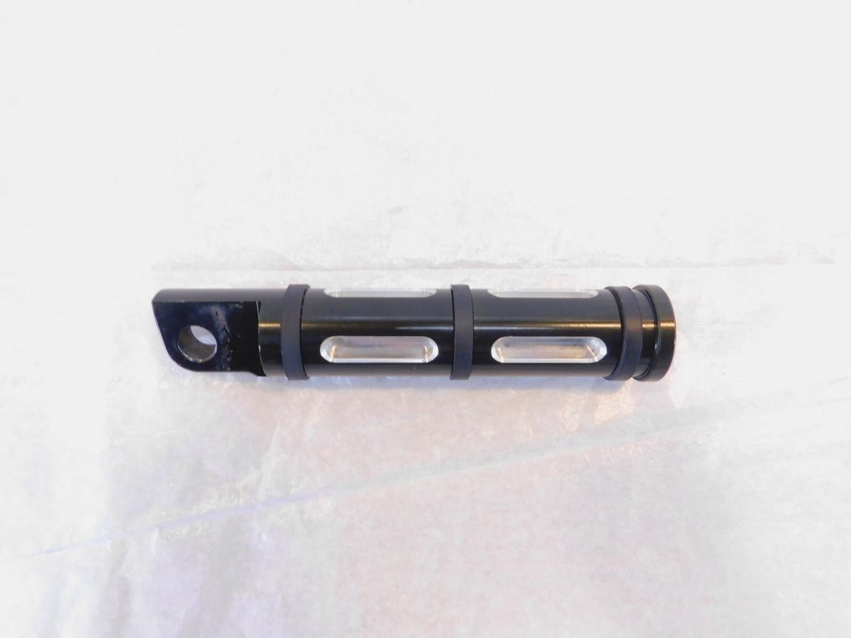 Single Harley Touring FXR Dyna Sportster & Softail Black Billet Footpeg Footrest - C3 Cycle