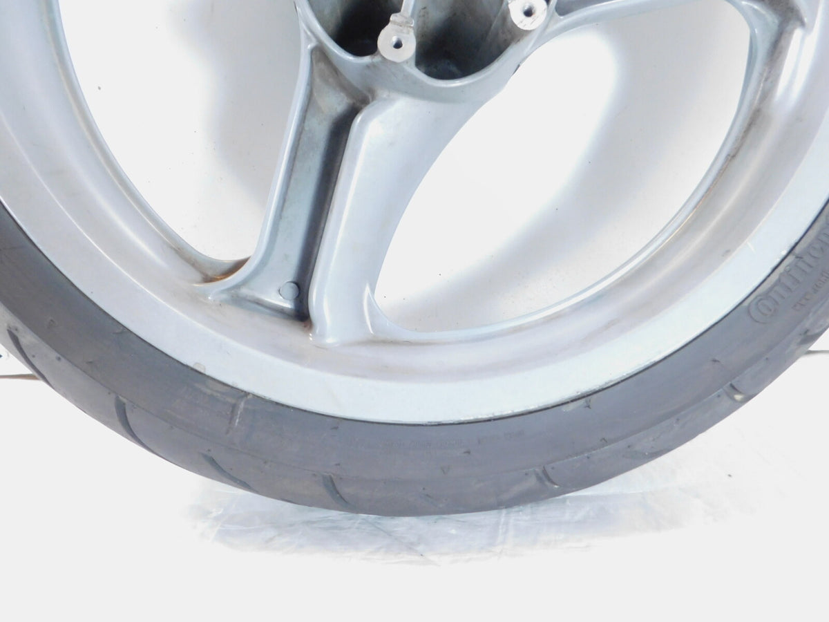 2002 MZ Skorpion Tour MZ660 660cc Cast Silver Front Wheel Rim 17"x3" -Bent