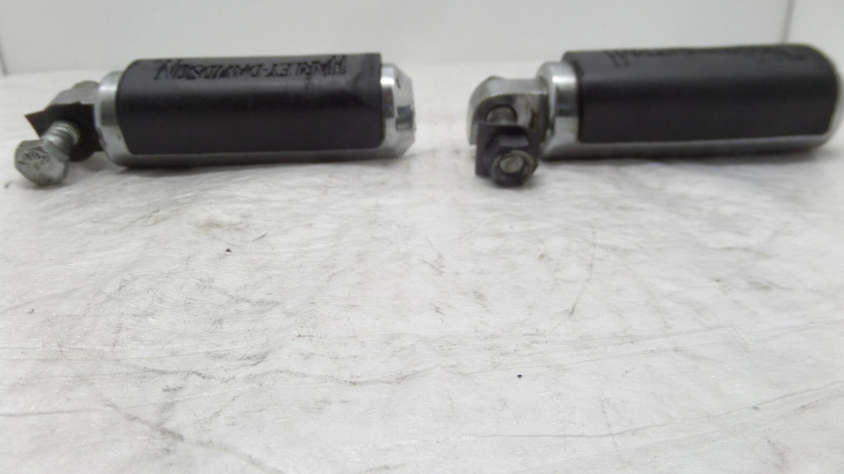 Harley Touring FXR Dyna Sportster & Softail Chrome & Rubber Footpegs Footrests - C3 Cycle