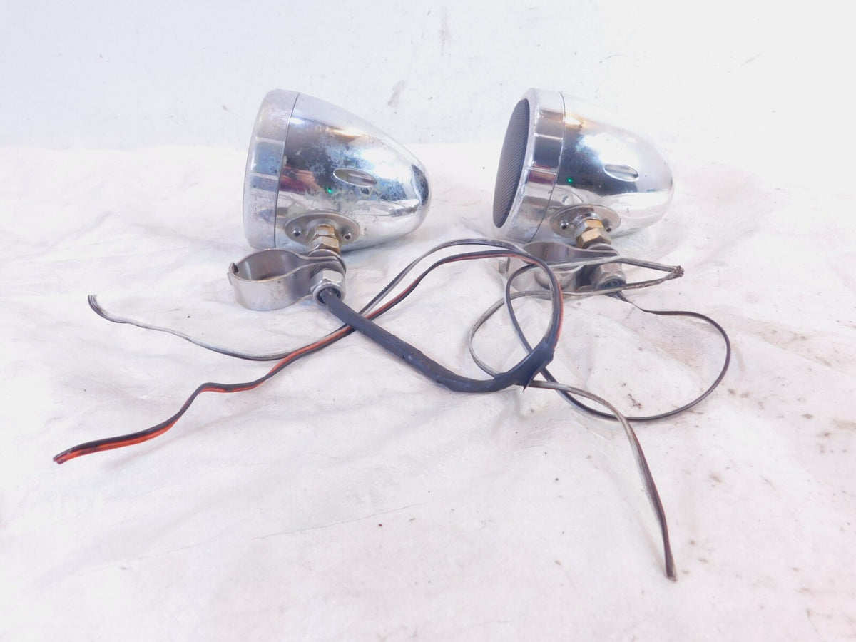 Harley Davidson Road King Softail Dyna Sportster 1" Handlebar Mounted Speakers - C3 Cycle