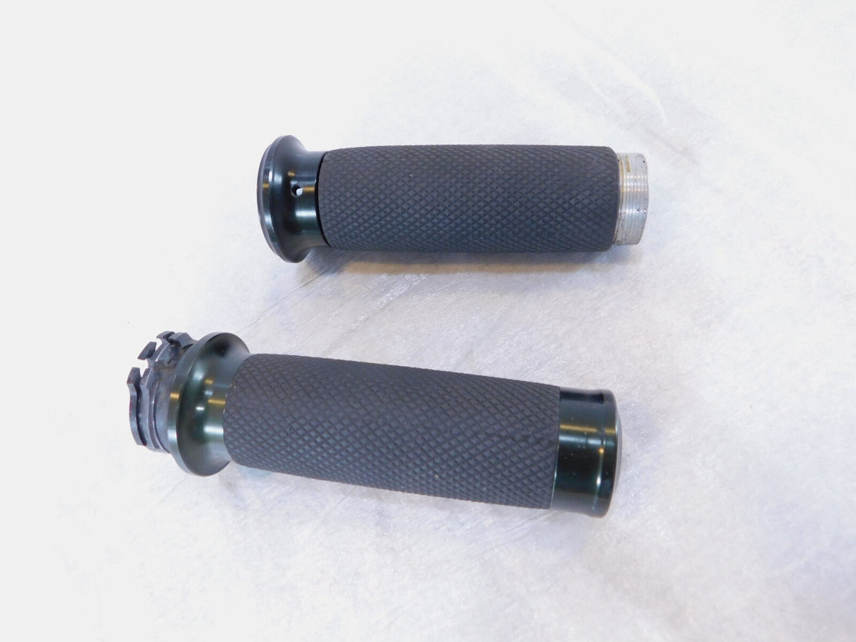 Harley Davidson Dyna Sportster Softail Black Left & Right Handlebar Hand Grips - C3 Cycle