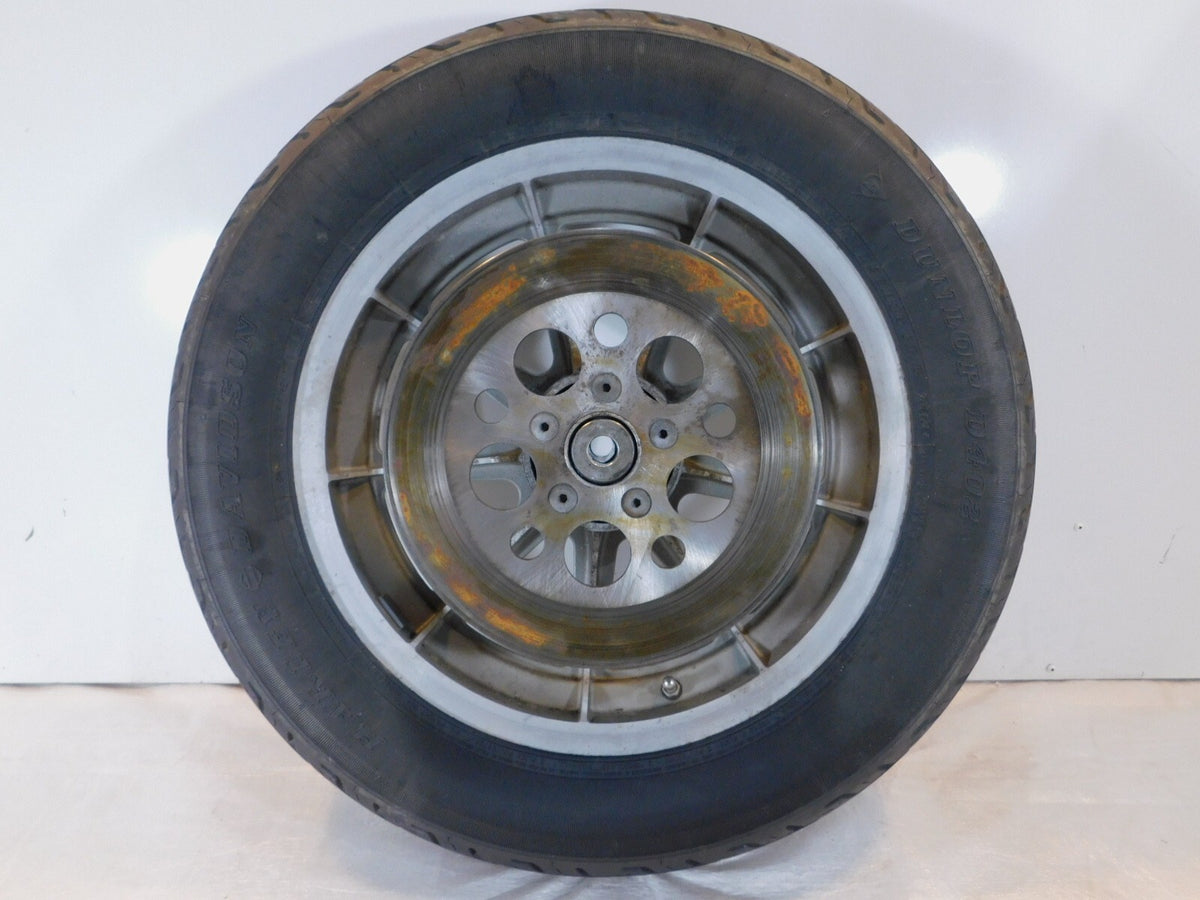 1983-1985 Harley Davidson XLH 1000 Ironhead Sportster Silver Rear Wheel Rim Tire - C3 Cycle
