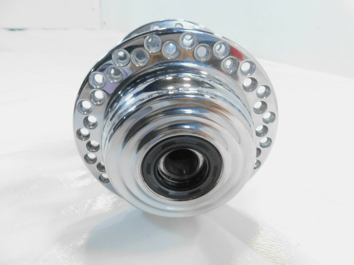 Harley Davidson Softail & Dyna Wide Glide Custom Chrome Laced Front Wheel Hub - C3 Cycle