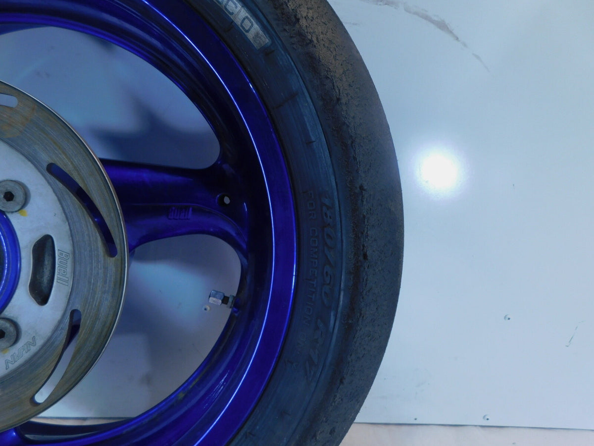 2001-2002 Buell M2 Cyclone S3 Thunderbolt & X1 Lightning Blue Rear Wheel Rim - C3 Cycle