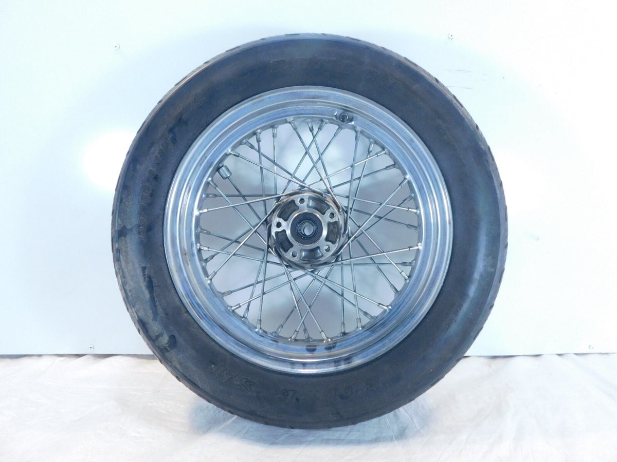 Harley Dyna Softail & Sportster 883 & 1200 Chrome Laced Rear Wheel Rim & Tire - C3 Cycle