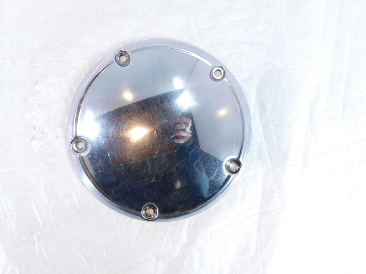Harley Davidson Twin Cam Dyna & Softail Left Engine Chrome Derby Clutch Cover - C3 Cycle
