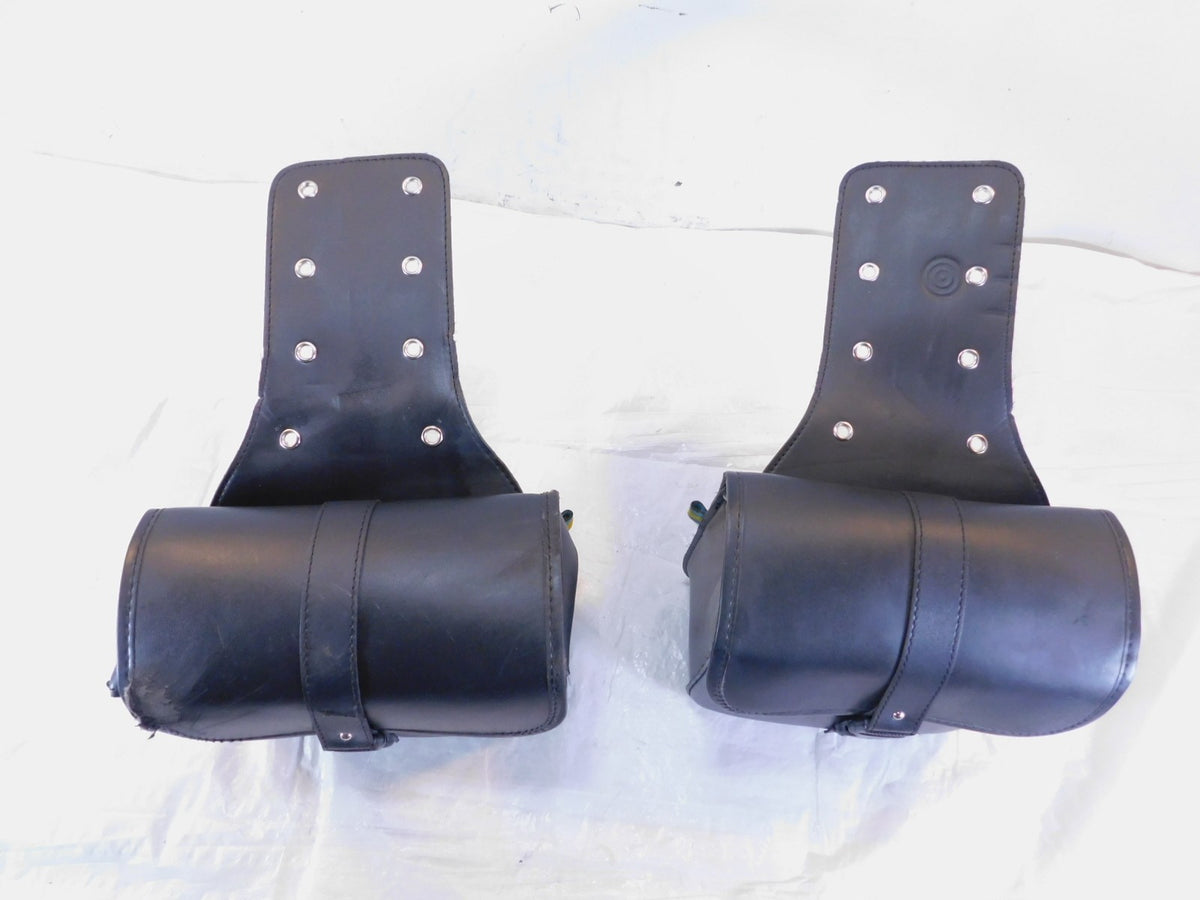 Yamaha Virago 700 XV700 Left/ Right Rear Black Dual Luggage Container Saddlebags - C3 Cycle