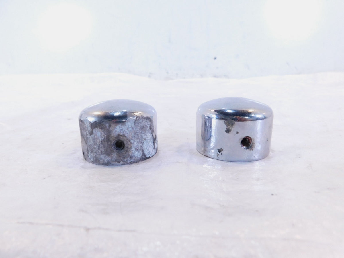 2 Harley Electra Glide V-Rod Softail Dyna Sportster Chrome Front Axle Nut Covers - C3 Cycle