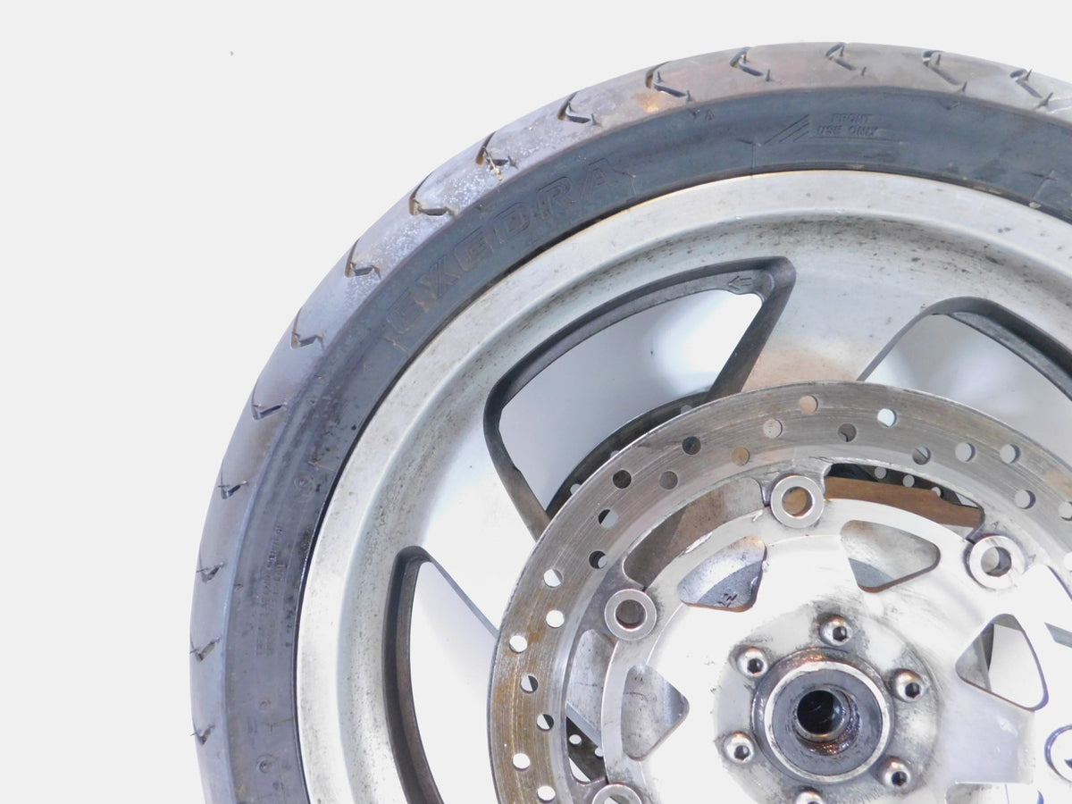 Honda GL1800 Goldwing 1800 Silver Cast 5 Front Wheel Rotors Rim & Tire - Crack - C3 Cycle