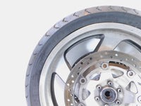 Honda GL1800 Goldwing 1800 Silver Cast 5 Front Wheel Rotors Rim & Tire - Crack - C3 Cycle