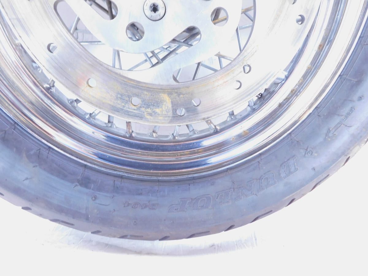 Harley Davidson Sportster Softail & Dyna 16" Chrome Laced Rear Wheel Rim - Bent - C3 Cycle