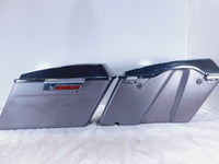 Harley Davidson Electra Glide Gray/Black Right & Left Saddlebags with Speakers - C3 Cycle