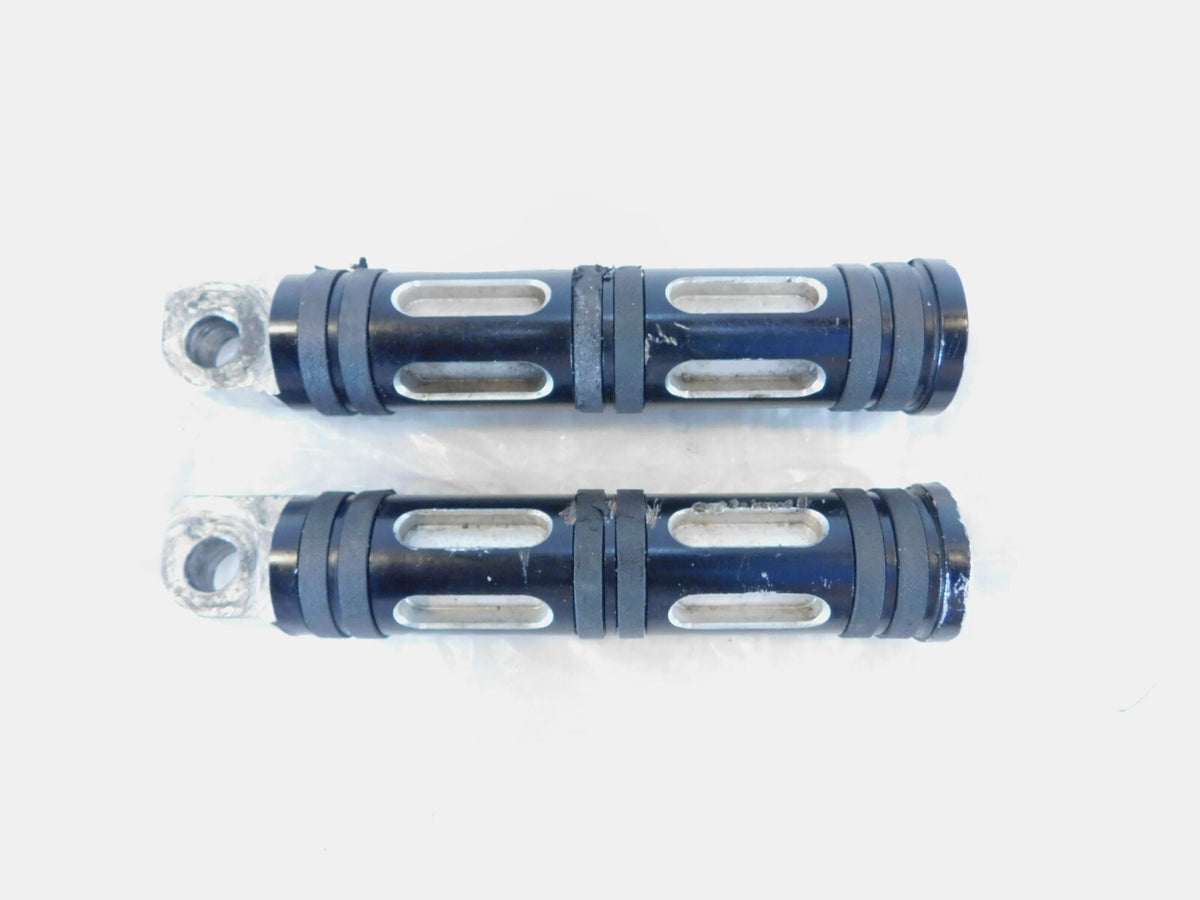 Harley Davidson FXR Dyna Sportster & Softail Black "Edge Cut" Footpegs Footrests - C3 Cycle